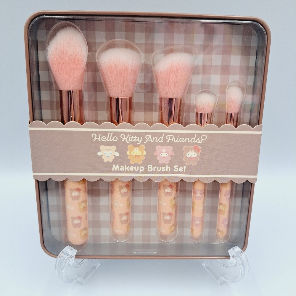 Hello Kitty & Friends 5 Teddy Bear Brush With Decorative Tin Kawaii Pink Pastel